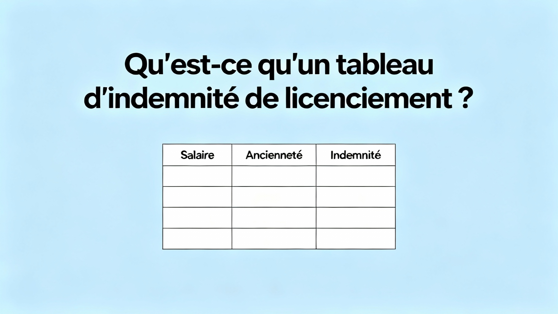 Qu'est-ce qu'un tableau d'indemnité de licenciement ?