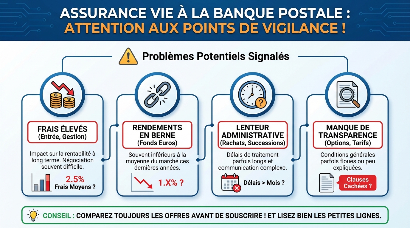Assurance vie à la banque postale : attention aux problèmes 1 Les problèmes courants de l'assurance vie à la Banque Postale