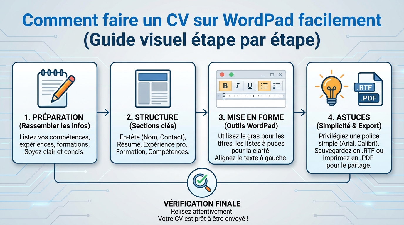 Comment faire un CV sur wordpad facilement 1 Étapes pour créer un CV sur WordPad