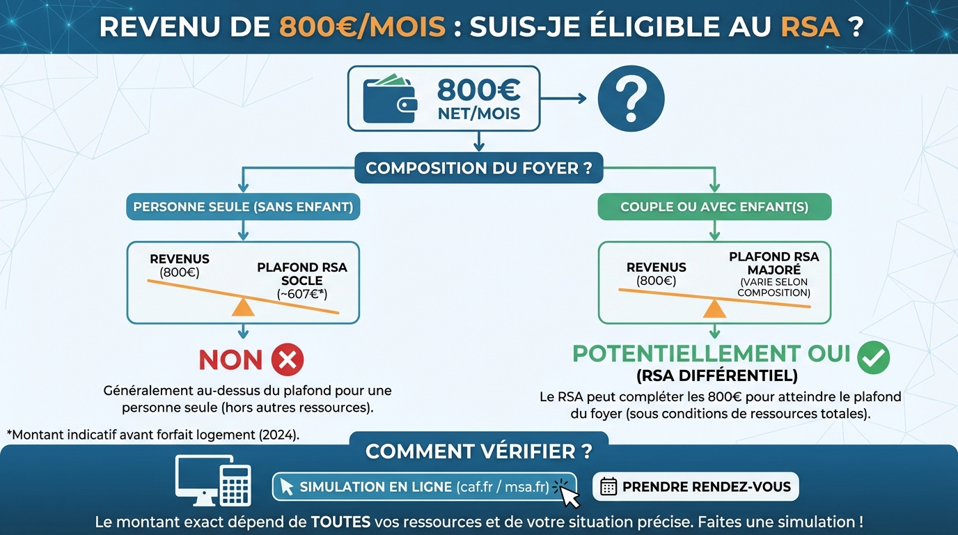 Je touche 800 euros, ai-je droit au RSA ? 1 Conditions d'attribution du RSA