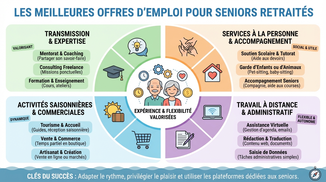Les meilleures offres d'emploi pour seniors retraités 1 Les types d'offres d'emploi pour seniors