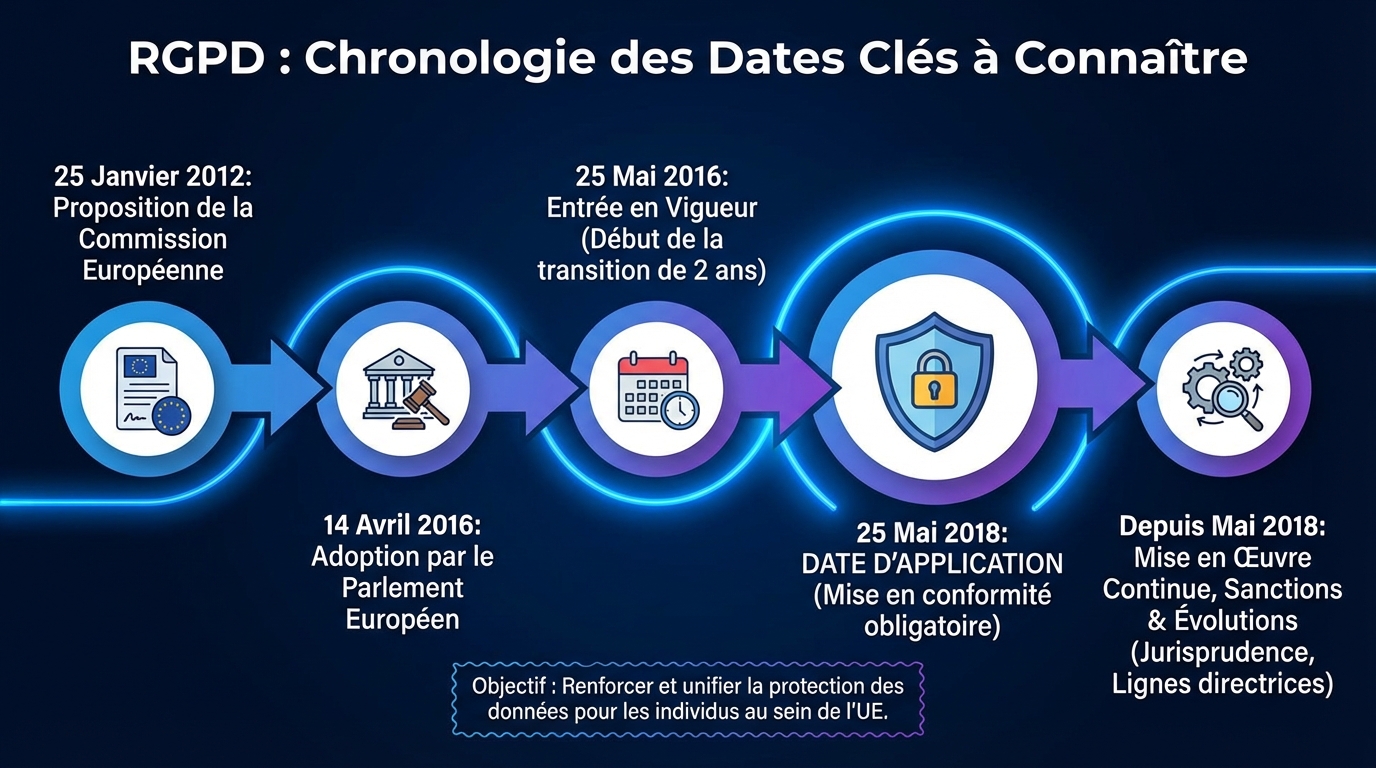 Rgpd : toutes les dates clés à connaître 1 Les dates clés du RGPD