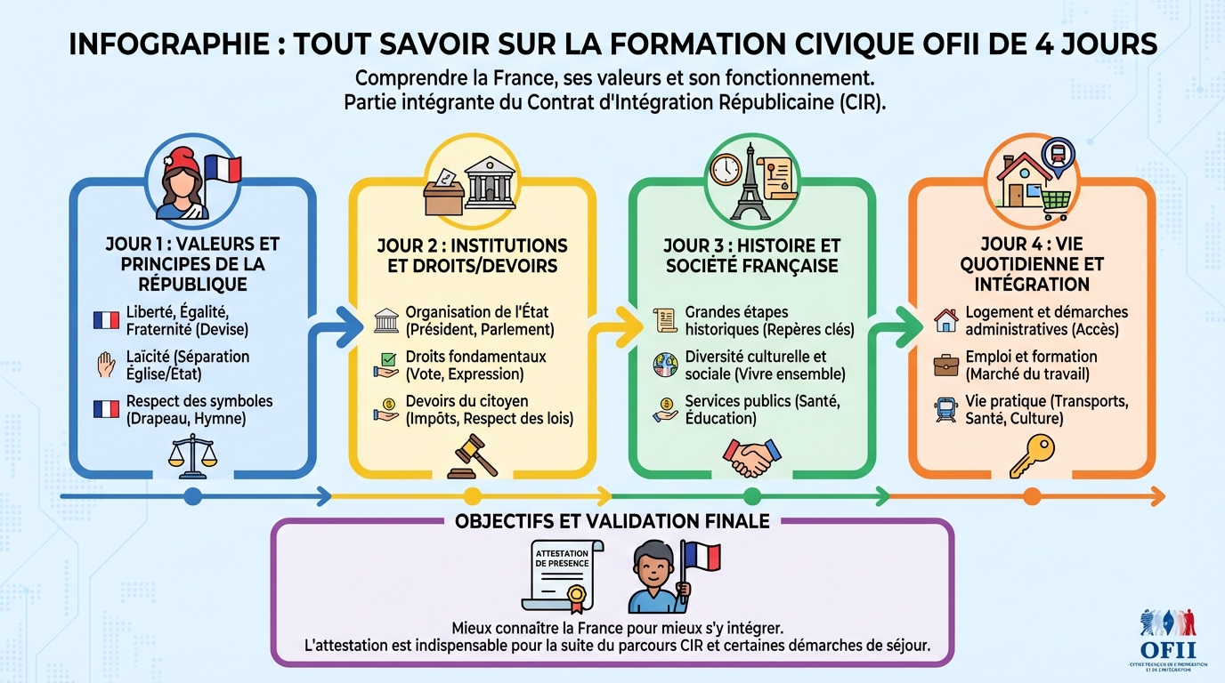 Déroulement de la formation de 4 jours