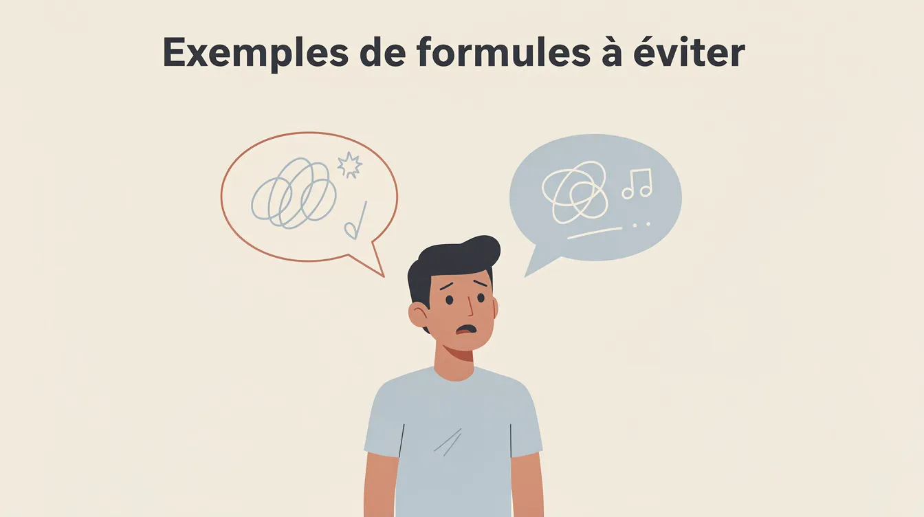 Exemples de formules à éviter