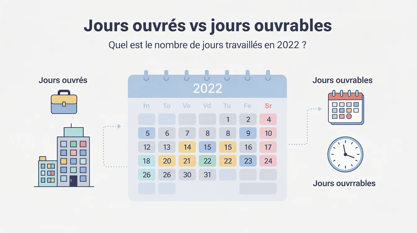 Quel est le nombre de jours travaillés en 2022 ? 1 Jours ouvrés vs jours ouvrables